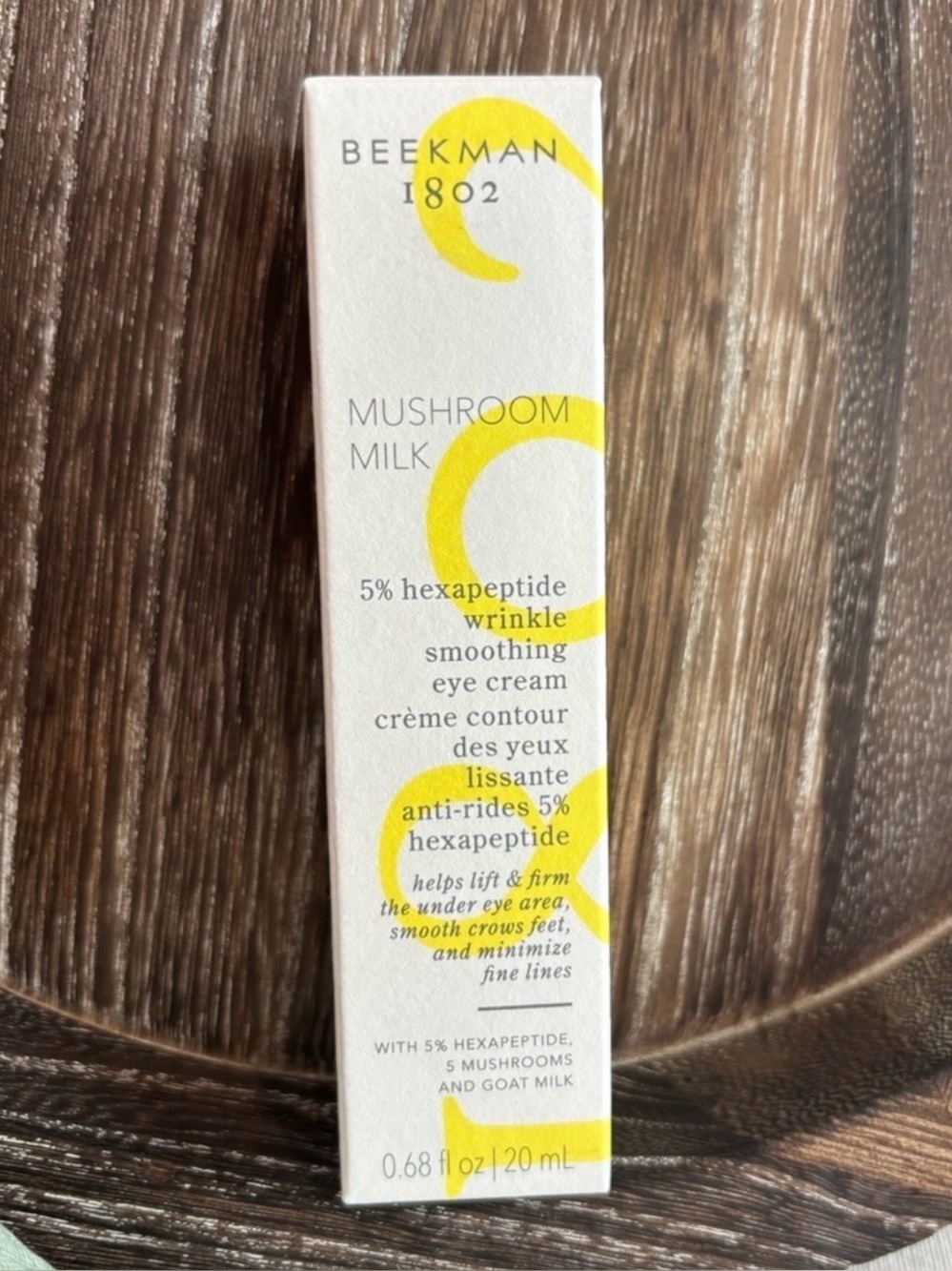 Beekman 1802 Mushroom Milk 5% Hexapeptide Eye Cream 0.68 oz New